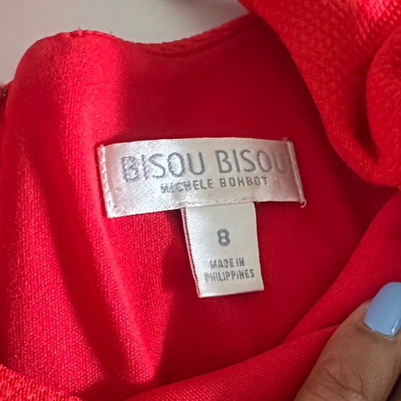 Bisou Bisou Vibrant Red Mini Dress with Gold Neck Ring - Picture 2 of 8